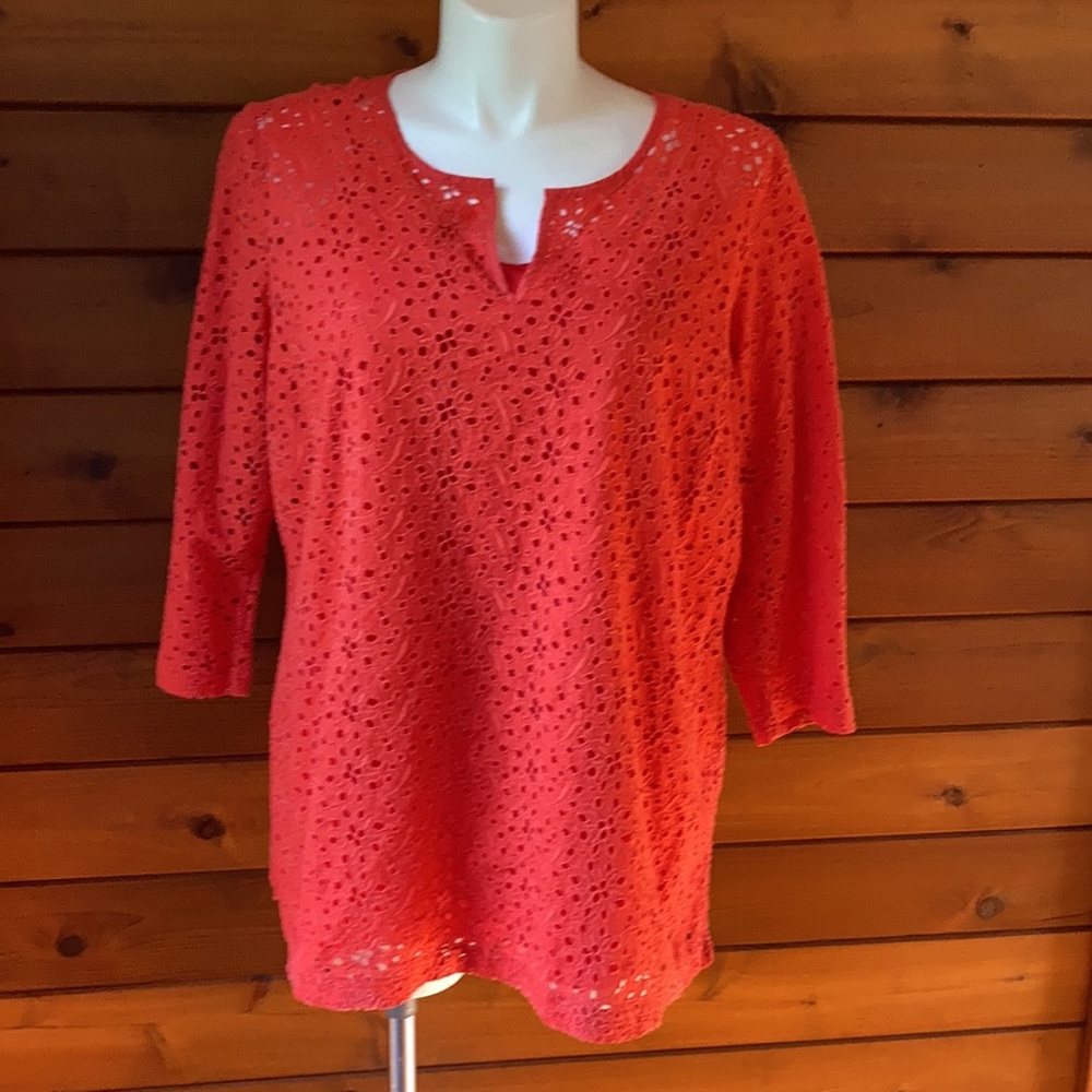 Talbots Woman Plus Size Eyelet Top